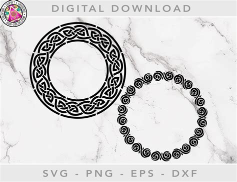 Celtic Stencils Detailed Ring Frames 1 Vinyl Svg Border Celtic Svg