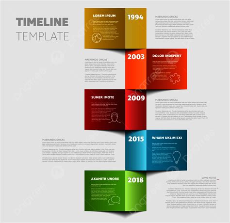 Plantilla De L Nea De Tiempo Vertical Vectorial Hecha De Papeles