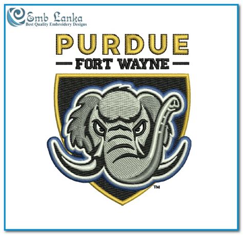 Purdue Fort Wayne Mastodons Men's Basketball Logo Embroidery Design - Emblanka