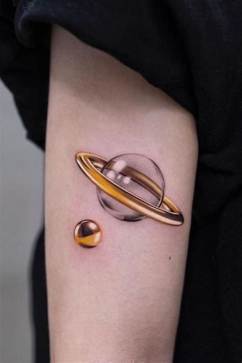 Colorful Saturn Tattoo For Body Art Enthusiasts