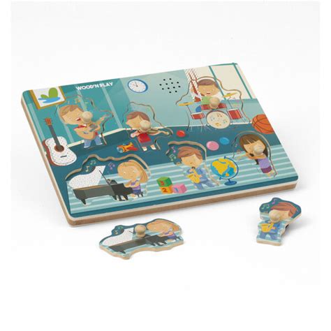 Puzzle en bois sonore WOOD N PLAY King Jouet Puzzles bébés et