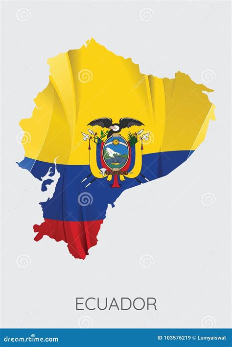 Mapa De Ecuador Con La Bandera Como Textura Ilustraci N Del Vector