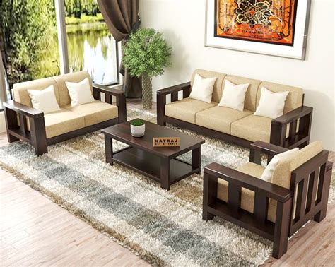 Natraj Art Craft Sheesham Wood Seater Sofa Set For Living Room With