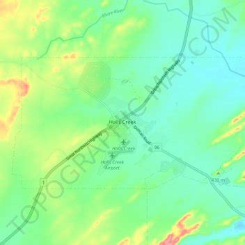 Halls Creek topographic map, elevation, terrain