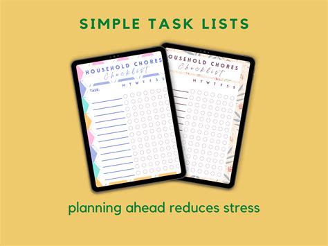 Household Chore Checklist Plan Chores Ahead to Make Them Quick and Easy ...