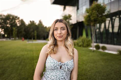 Portrait Of Beautiful Blonde Women In Outdoor Stock Image Image Of Model Park 372963421
