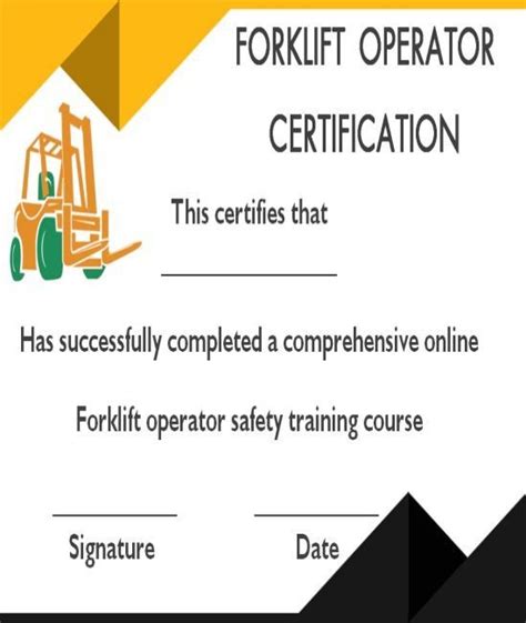 Forklift Permit Template Template