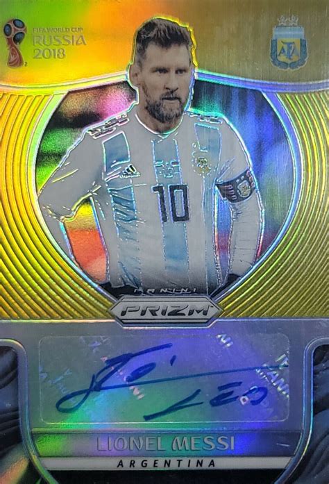 Panini Prizm World Cup Gold Prizm Messi Autograph Super Rare