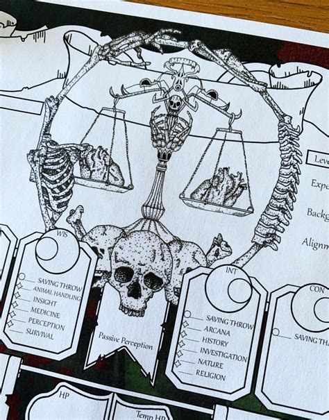 Dnd Character Sheet Necromancer Witch Doctor Etsy Ireland