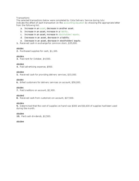 Module Problem Set Transactions The Selected Transactions Below