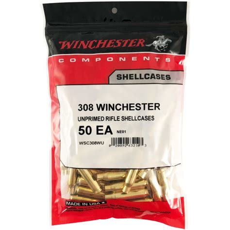 Winchester Brass 308 Winchester Unprimed Bag Of 50 Graf And Sons