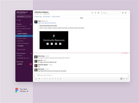 Slack UI Mockup for Figma - Freebie Supply