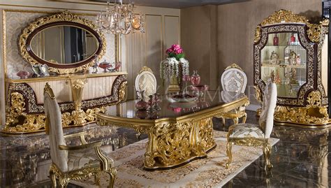 Rönesta Altın Gold Leaf Dining Room