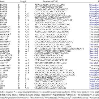 Primers used in amplification and sequencing | Download Table 