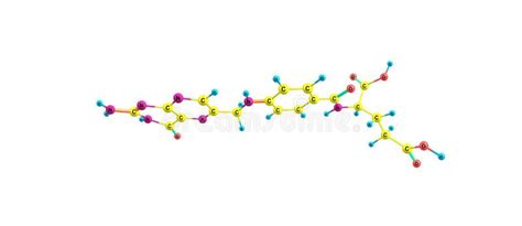 Molekylär Struktur För Folsyra Vitamin M Vitamin B9 På Vit Bakgrund