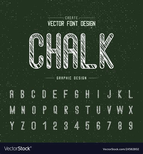 Chalk font and alphabet letter style typeface Vector Image