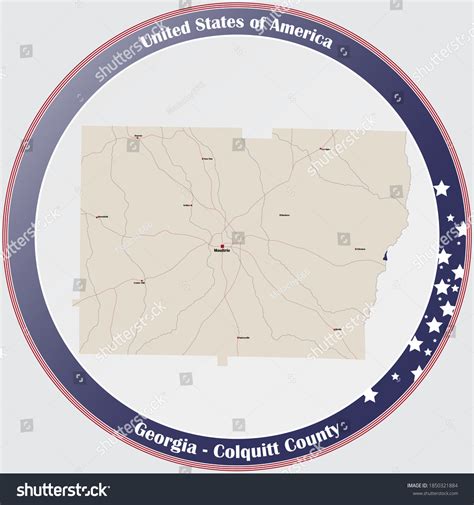 Large Detailed Map Colquitt County Georgia Stock Vector (Royalty Free) 1850321884