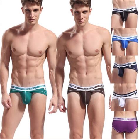 Hot Sale Bamboo Fiber Men S Sexy Low Waist Tight Briefs Underwear Size S M L Xl Mu