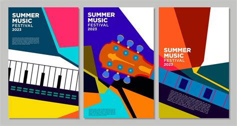 Premium Vector | Vector illustration colorful summer music festival ...