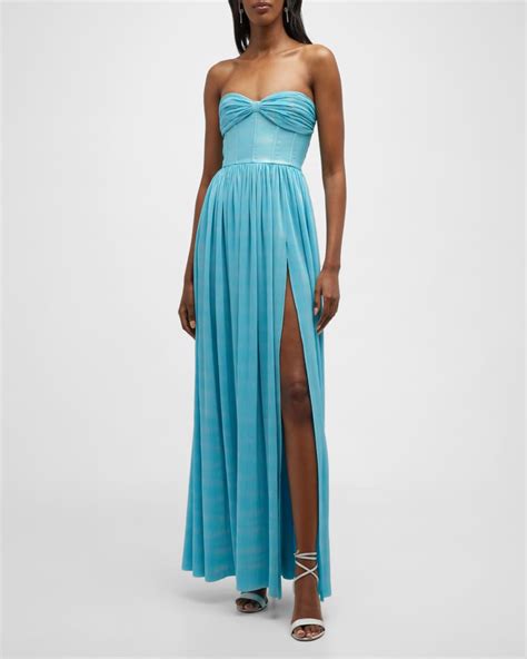 Bronx And Banco Florence Strapless Plisse Corset Gown Neiman Marcus