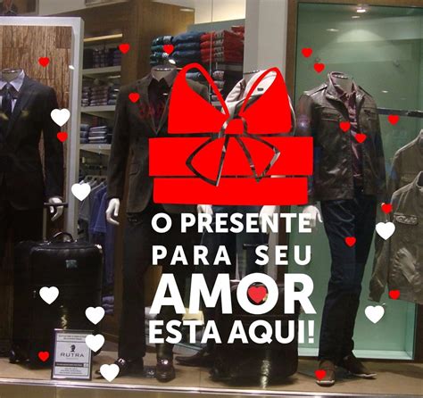 Adesivo Vitrine Loja Dia Dos Namorados Vitrine O Presente Do R 53 00