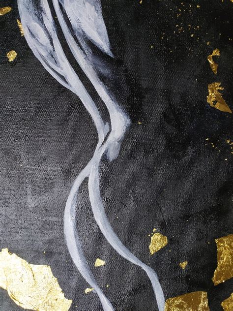 Black And Gold Wall Art Nude Woman Silhouette Painting Etsy