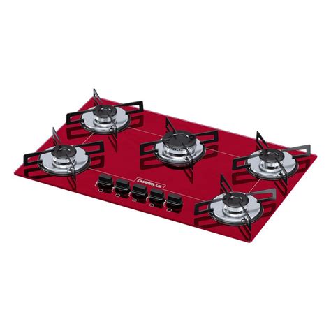 Fogão Cooktop Gás Ultra Chamalux 5 Bocas Vermelho Bivolt Submarino