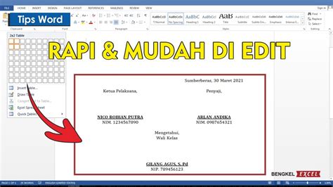 Cara Mudah Menempatkan Posisi Tanda Tangan Tutorial Word Pemula