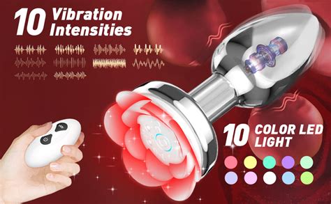 Amazon Vibrating Butt Plug Vibrator Adult Sex Toys Rose Anal Plug Vibrators With