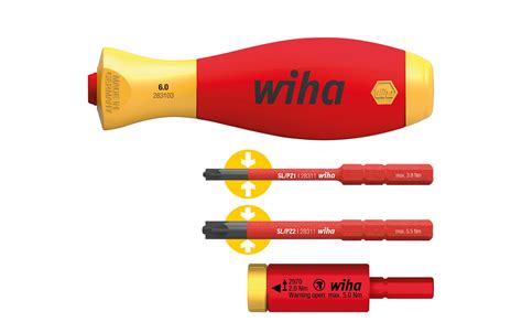 Wiha 41477 4 Piece VDE EasyTorque Electric SlimVario Screwdriver Set