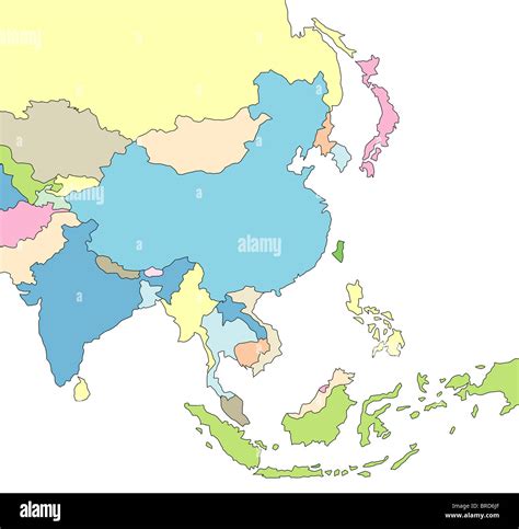 Mapa de Asia estilizados mostrando los diferentes países Todo sobre