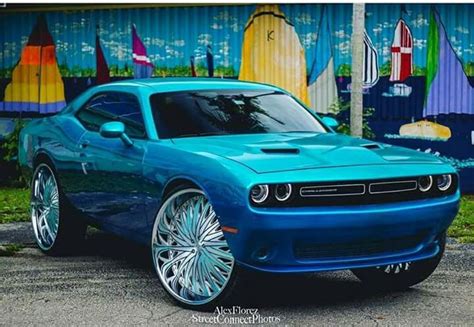 Custom Muscle Car with Chrome Rims