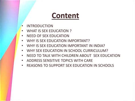Relevance Of Sex Education At Secondary Level Pptx Sexual Conditions Sexual Health
