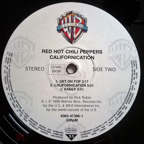 Red Hot Chili Peppers Californication LP ULTRA RARE Vinyl