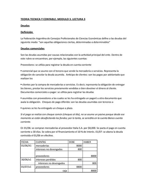 Lectura Modulo Teoria Tecnica Y Contable Modulo Lectura