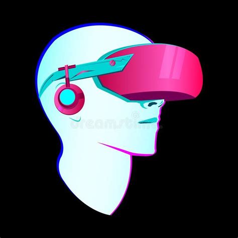 Virtual Reality Headset Vector Modern Illustration VR Goggles Stock