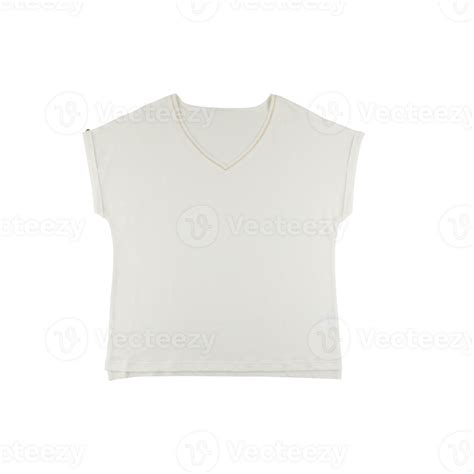 V Neck Short Sleeve T Shirt With Cut Out Isolated On Background