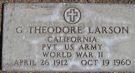 Pvt George Theodore Ted Larson Find A Grave Memorial