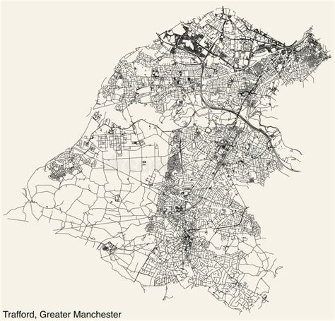 Cartina Stradale Del Quartiere Metropolitano Di Trafford Greater