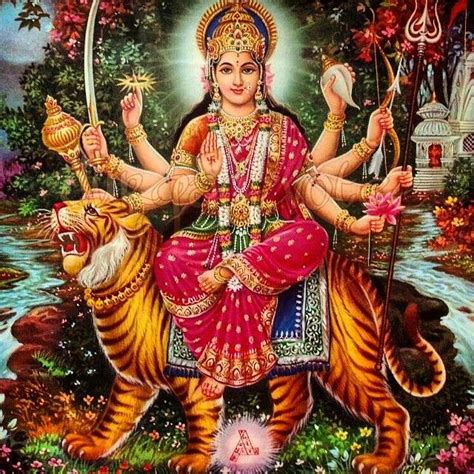 pin  ulrick nicky  divinite hindous durga maa paintings goddess