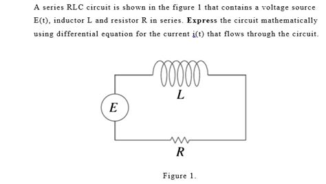 Solved A Series Rlc Circuit Is Shown In The Figure Below That Contains A Voltage Source Et