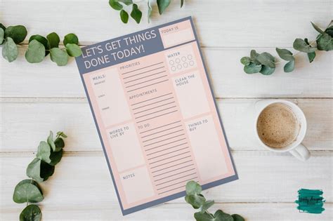 Printable Let S Get Things Done Today To Do List Navy Blush Daily