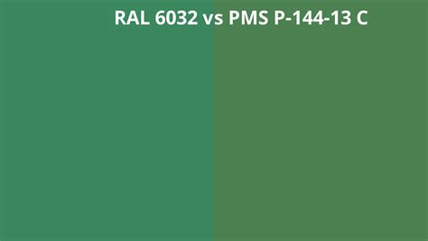 Ral 6032 Vs Pms P 144 13 C Ral Colour Chart Uk