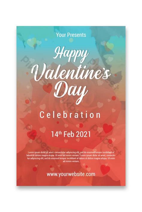 Happy Valentines Day Poster Design Template | EPS Free Download - Pikbest