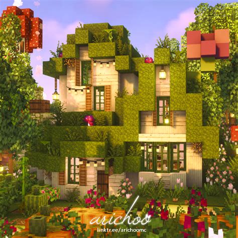 Mossy Cottage By Arichoo Minecraft Cottagecore Minecraft Houses