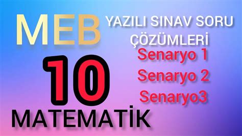 Meb Sinif Rnek Sinav Sorulari Z M I Senaryo Ve Youtube