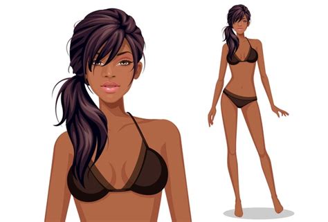 African American Sexy Bikini Blonde Over Royalty Free Licensable Stock Vectors Vector Art