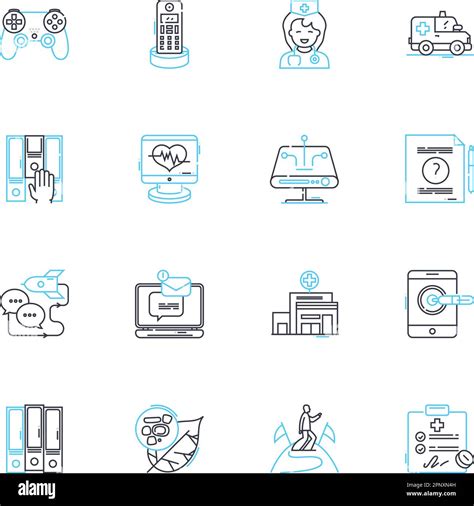 Microbiology Linear Icons Set Bacteria Virus Fungi Antibiotics