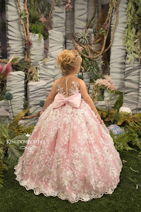 Ivory Blush Pink Satin Tulle Formal Flower Girl Dress For Etsy Canada