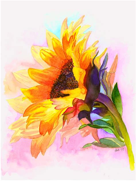 Colorful Sunflower Painting 8 1/2 X 11 Watercolor Print - Etsy